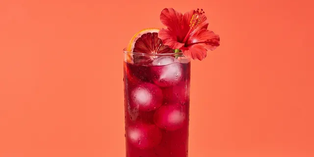 A glass of hibiscus cold brew