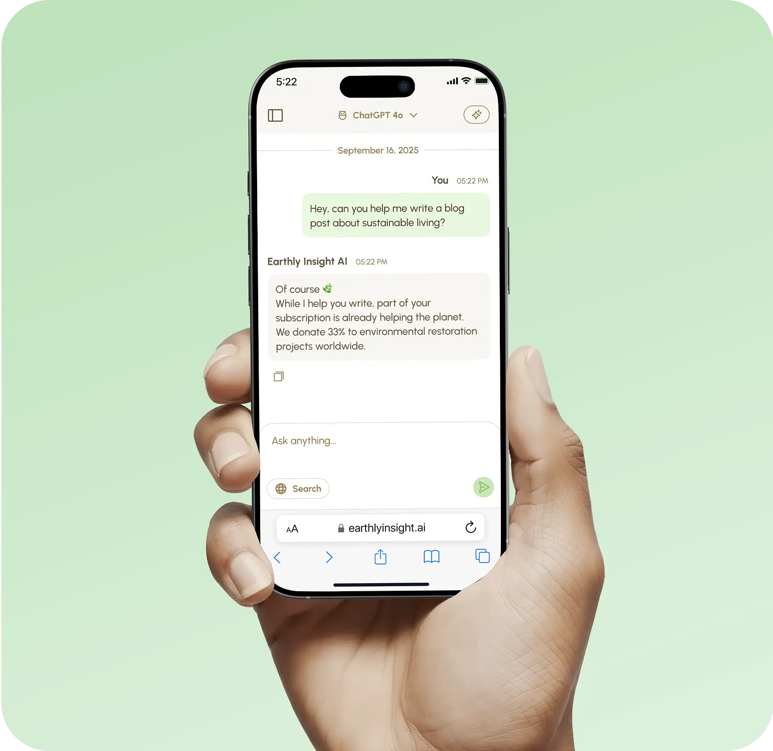 chat screen mockup