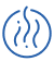 Icon of three wavy lines rising upward representing steam or smell.