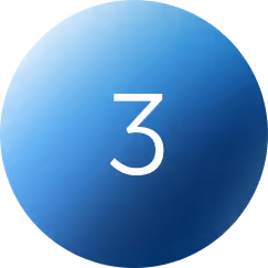 Blue circular icon with the number 3 in white at the center.