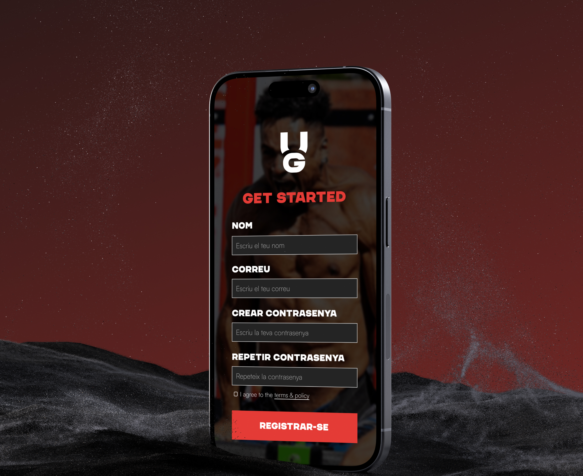 Urban gains app high quality iphone mock up.