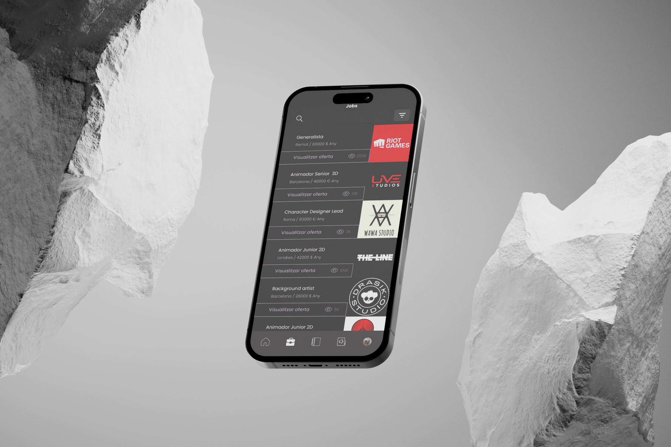 High quality mock up anijobs app