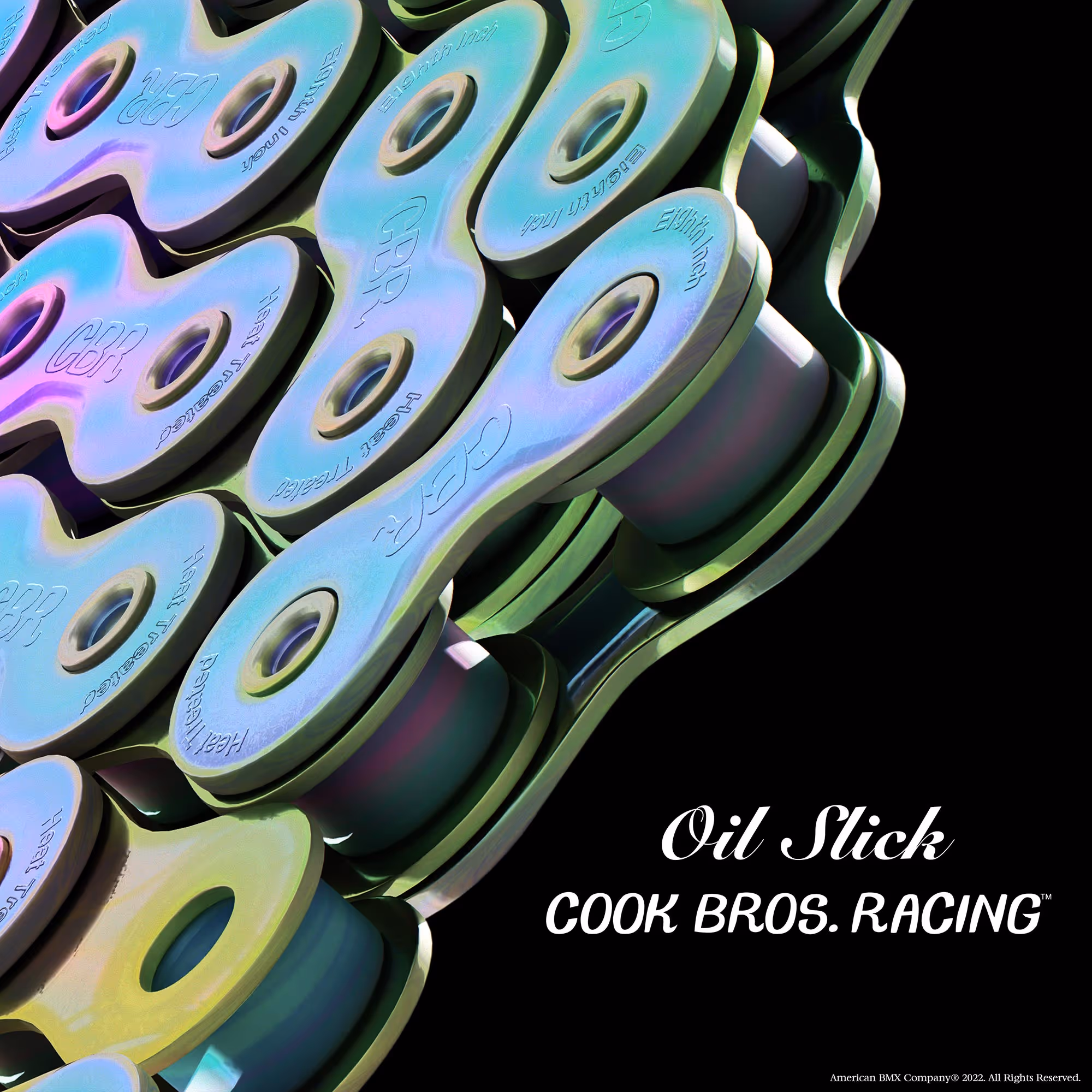 Anima Humana graphic design for Cook Bros. Racing. Product CBR oilslick chain