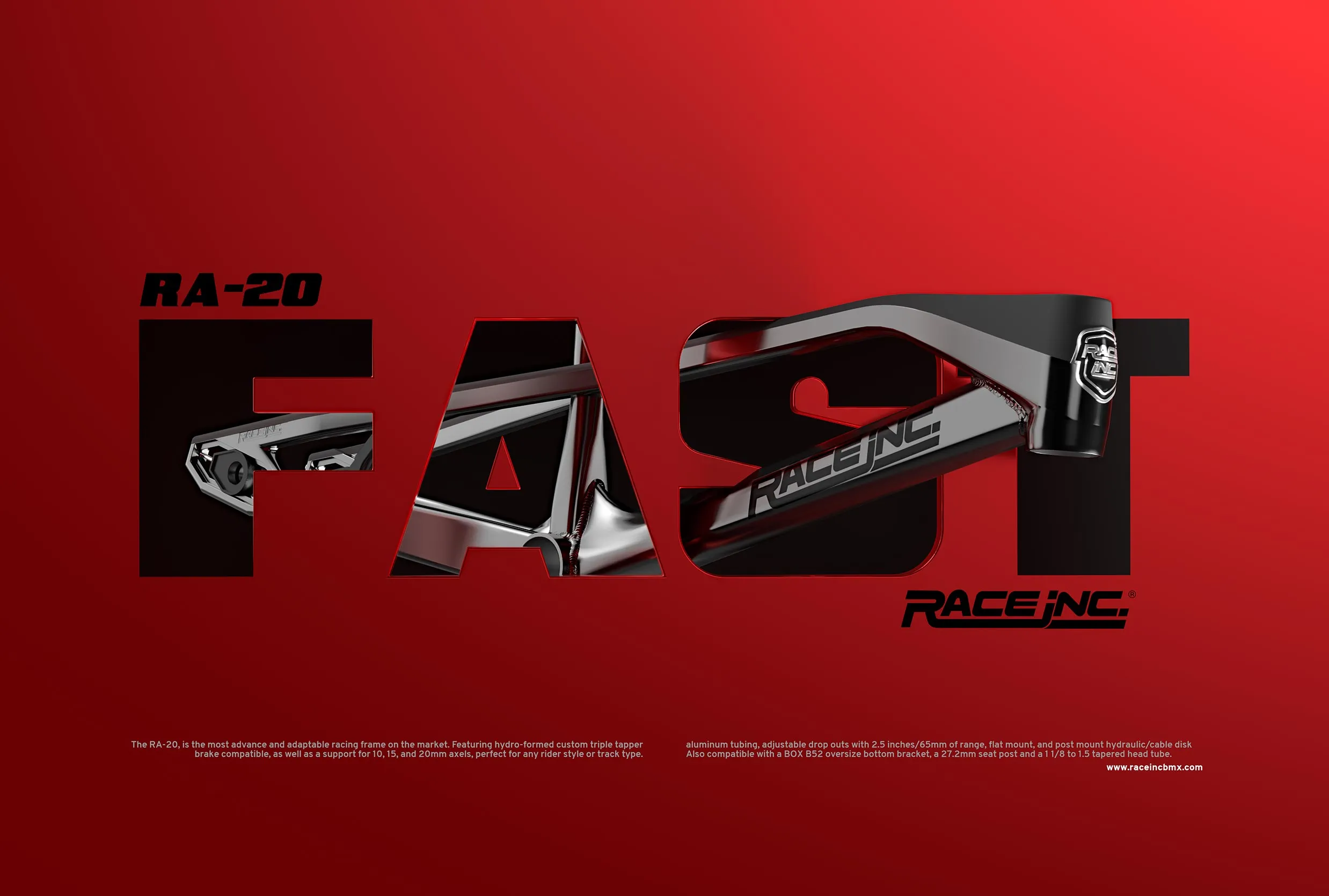 Anima Humana Graphic design with CGI for Race Inc. two page print ad. Product RA-20 Elite.