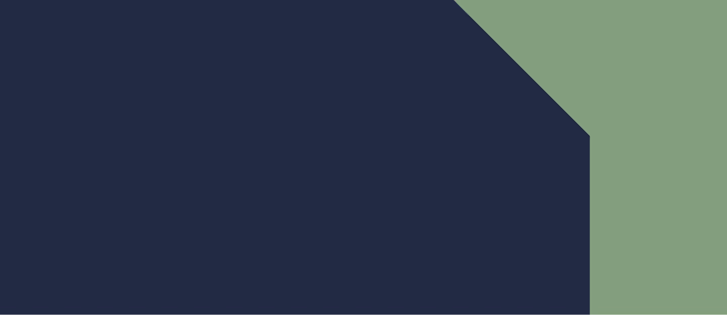 Abstract geometric background with a large navy blue polygon on the left and top right, and a muted green area filling the remaining right side.
