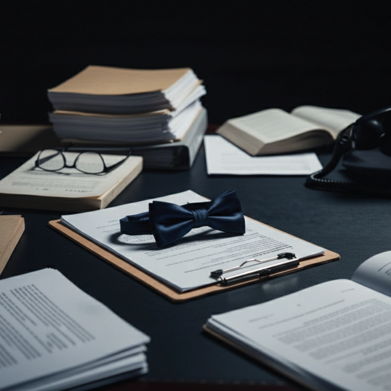 Attorney reviewing legal case files and preparing court binders Attorney reviewing legal case files and preparing court binders