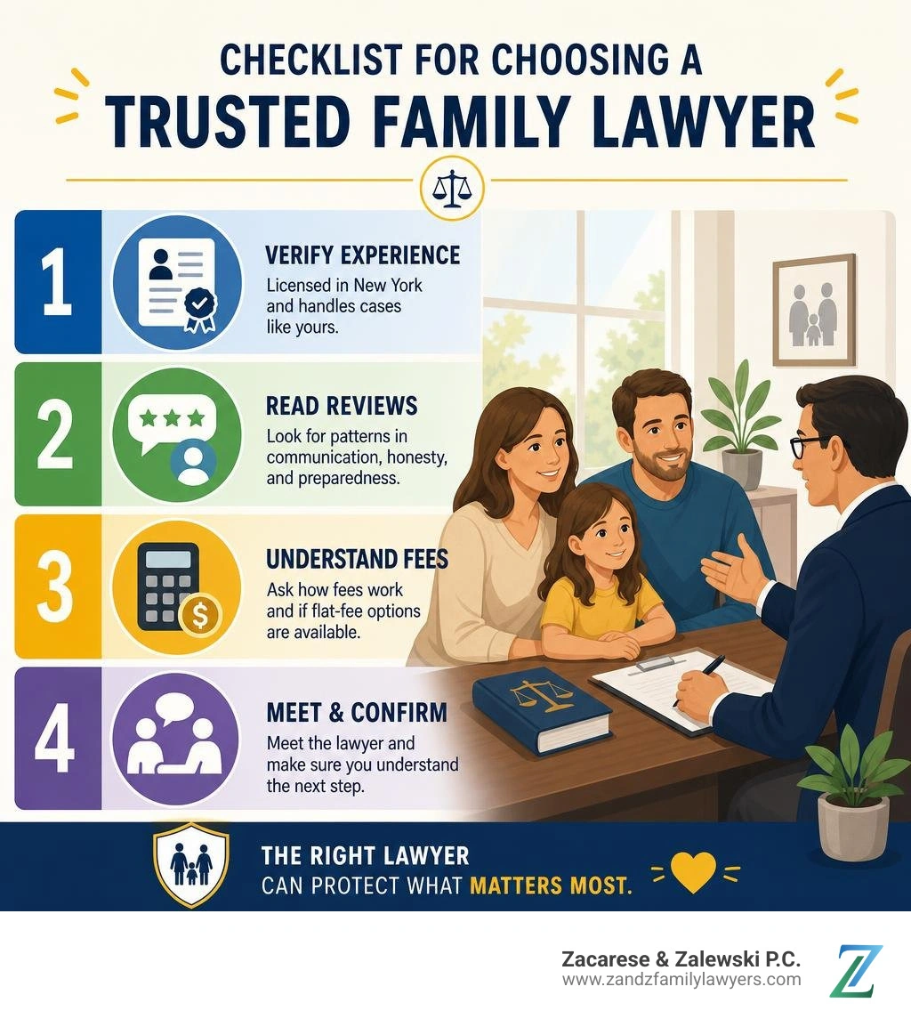 Checklist for choosing a trusted family lawyer infographic Checklist for choosing a trusted family lawyer infographic