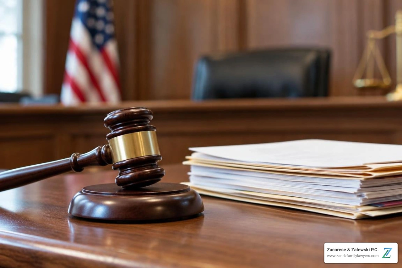 courtroom gavel and family law paperwork courtroom gavel and family law paperwork