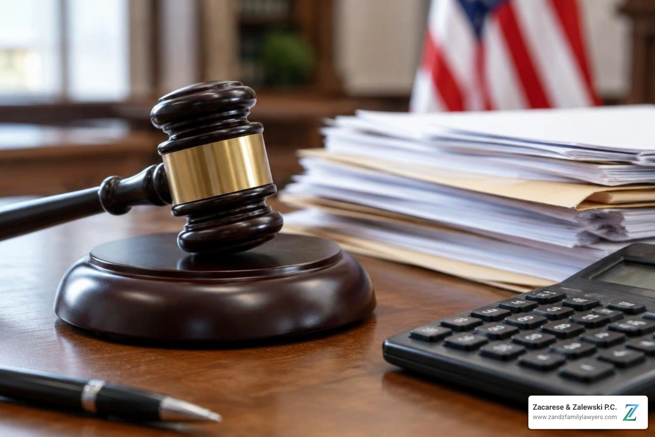 gavel alongside custody case financial records gavel alongside custody case financial records
