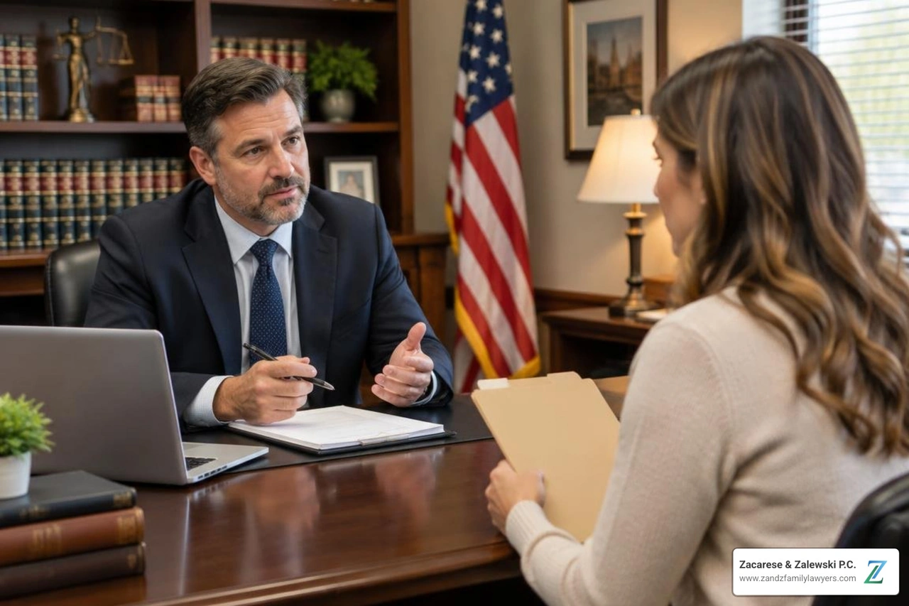 family law attorney meeting with a client family law attorney meeting with a client