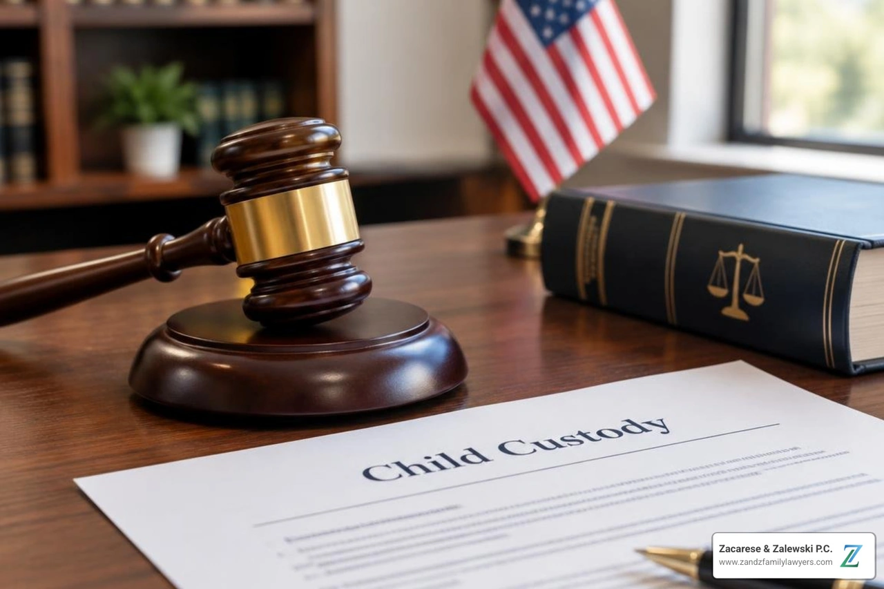 Family court gavel and legal custody documents Family court gavel and legal custody documents