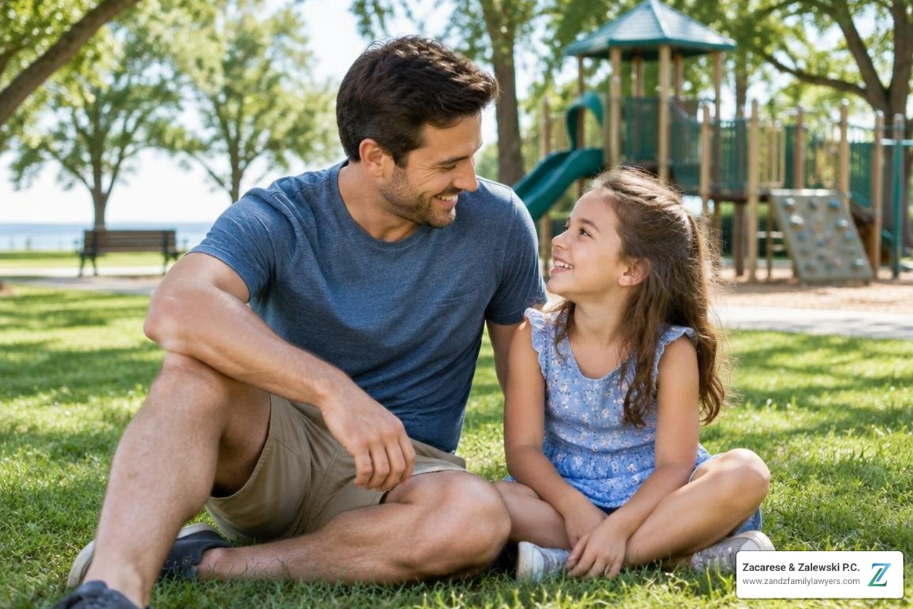 Parent spending time with child in Suffolk County Parent spending time with child in Suffolk County