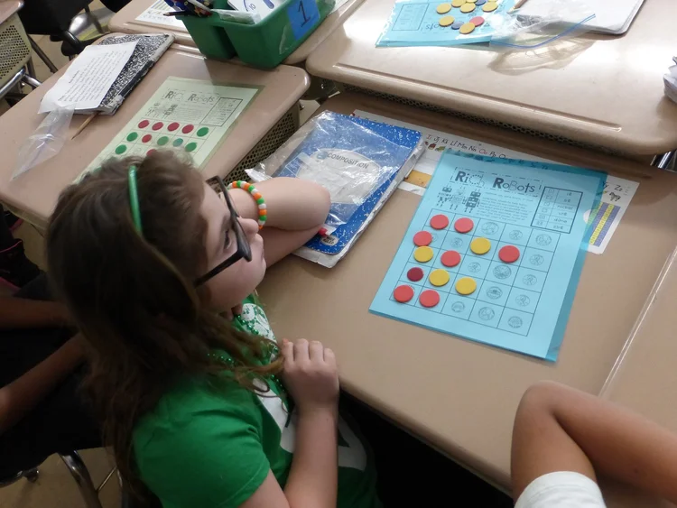 Student working on a classroom activity.