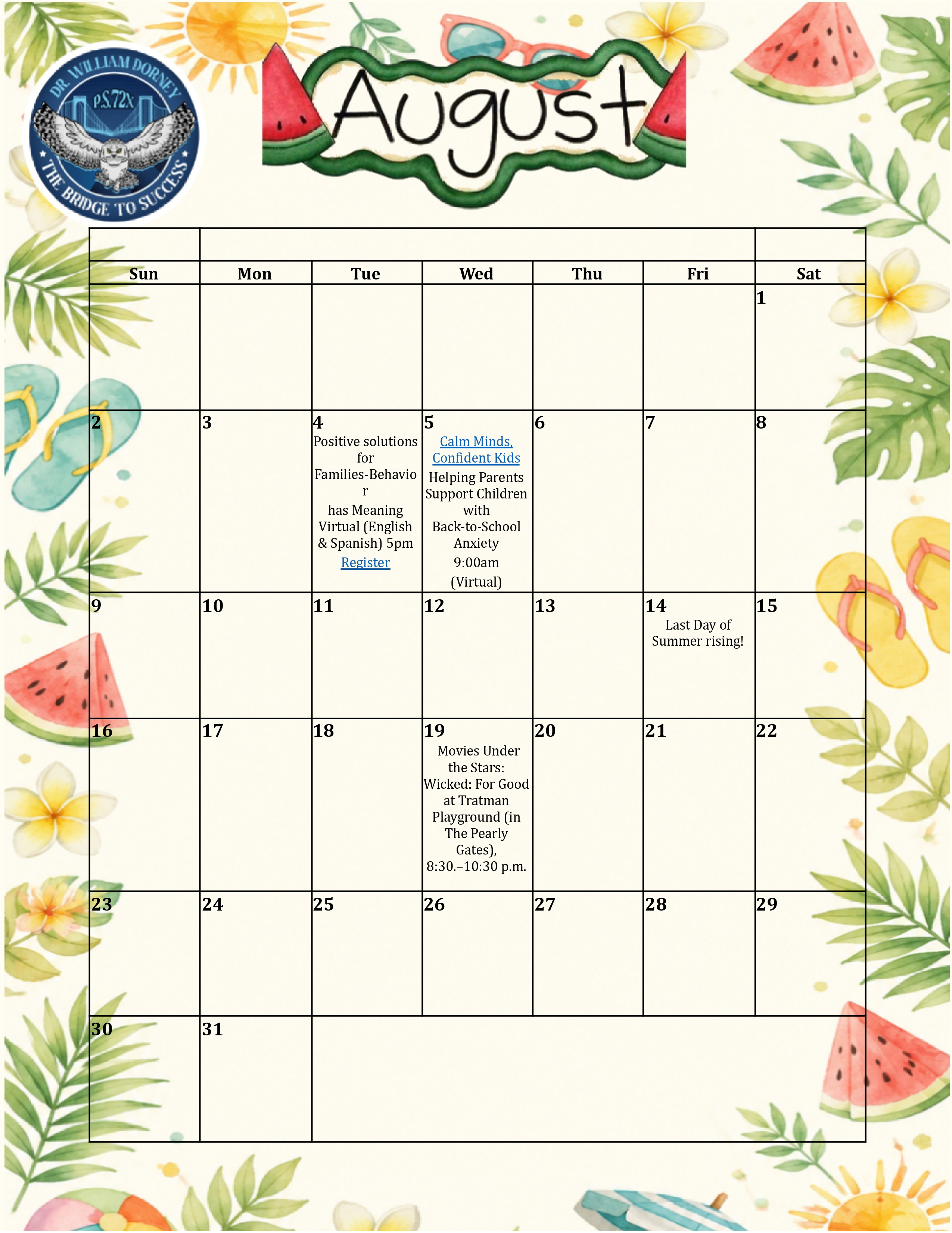 May Calendar
