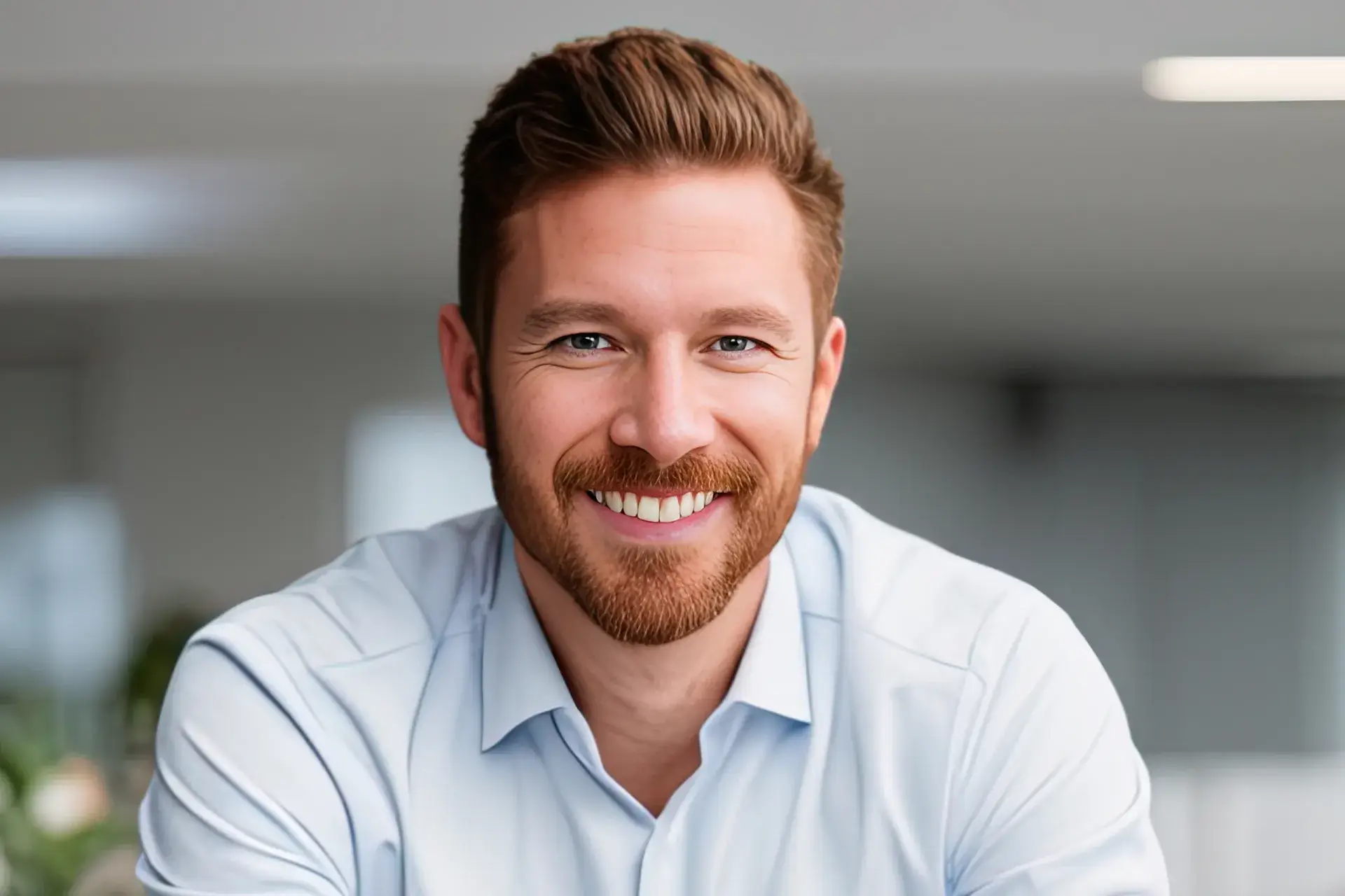 a close up of a person wearing a white shirt