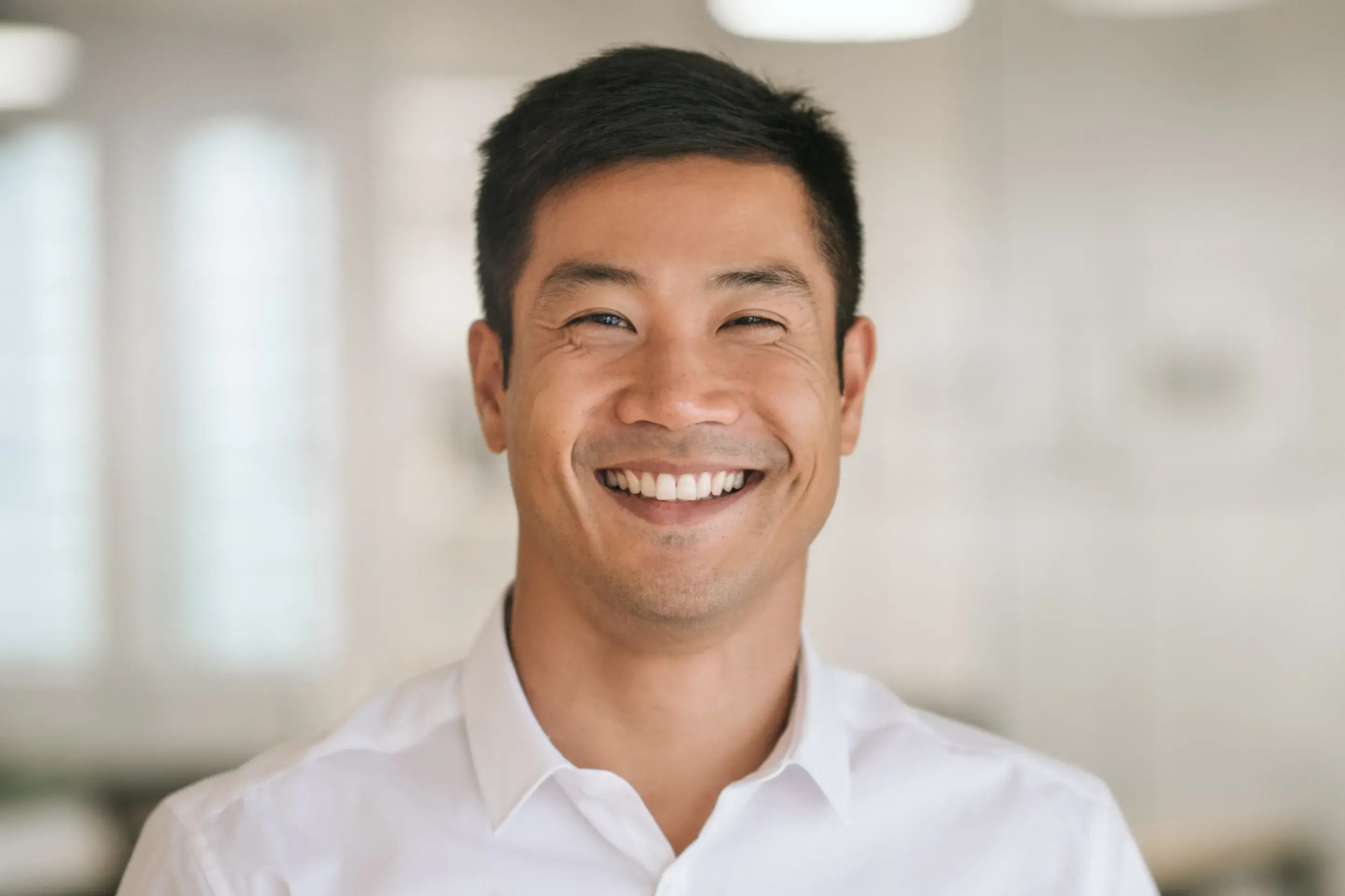 a man with a smile on his face