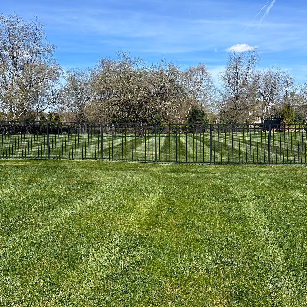 Well-maintained green lawn after mowing DR Landscaping Cranberry Township”