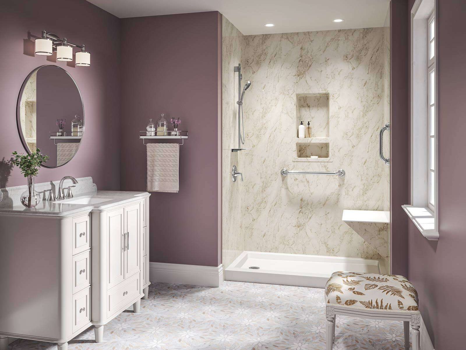 Shower with Coastal Sands acrylic walls by Southern Showers
