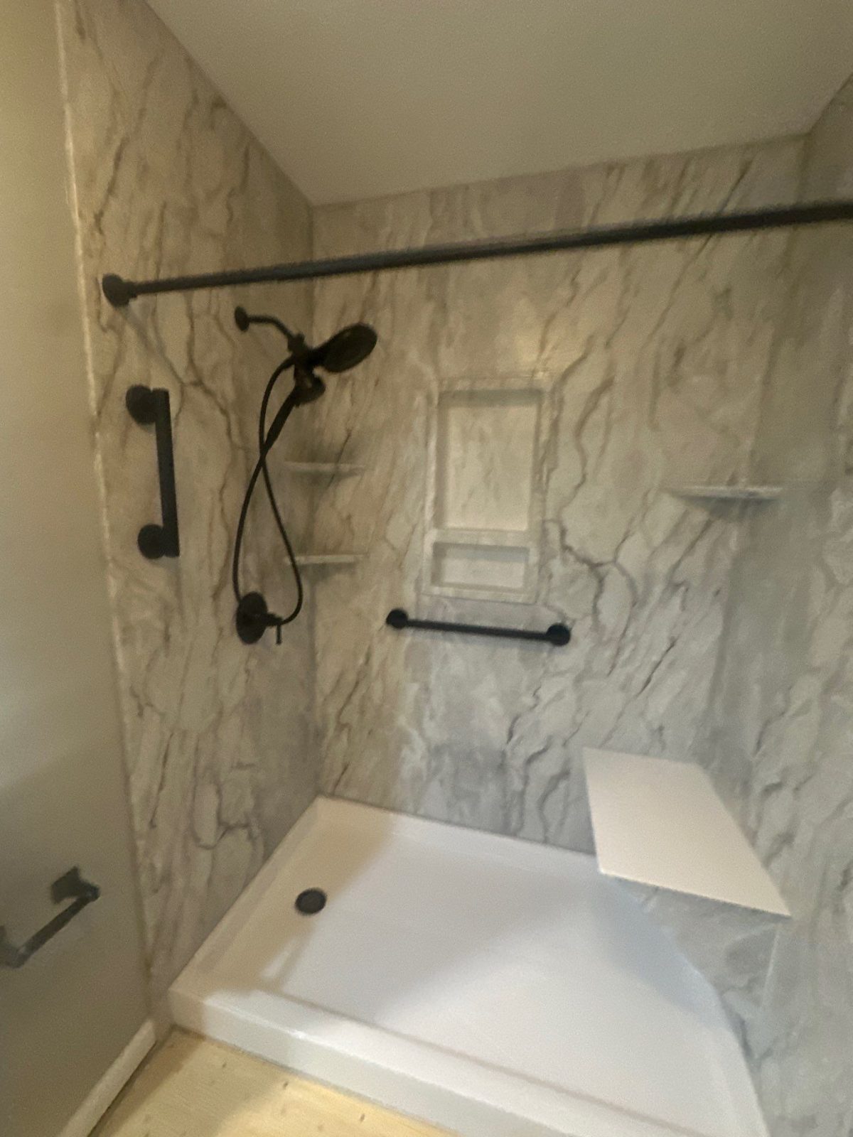 Low-step walk-in shower after a tub-to-shower conversion by Southern Showers