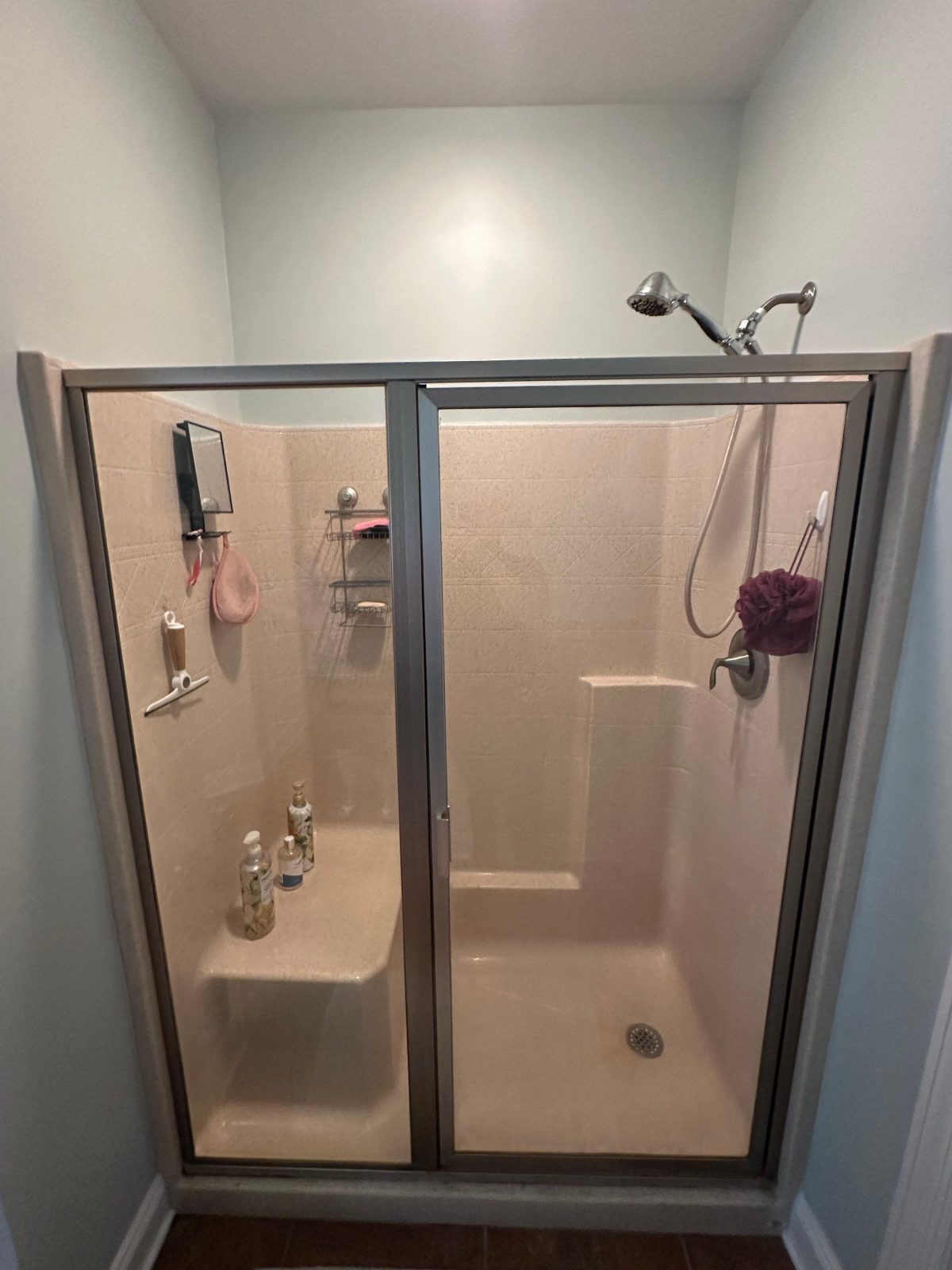 Before: the old shower before a Southern Showers shower replacement