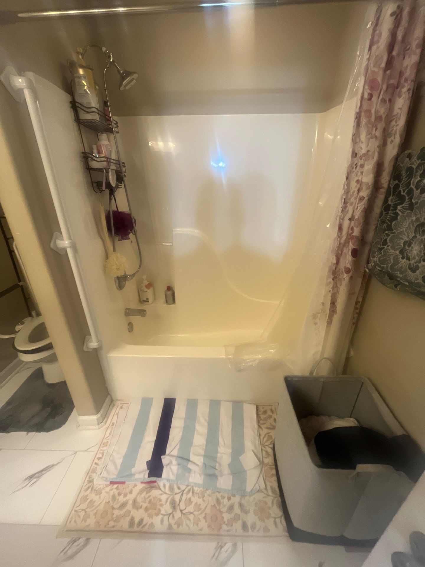 Before: old tub and shower combo