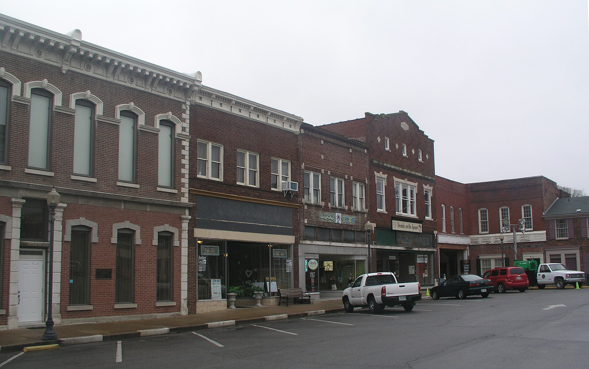 Historic brick buildings on the town square in Gallatin, Tennessee