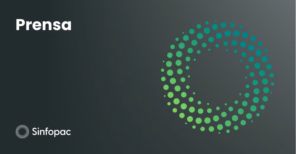 Logotipo circular moderno con gradiente de puntos verdes sobre fondo oscuro institucional