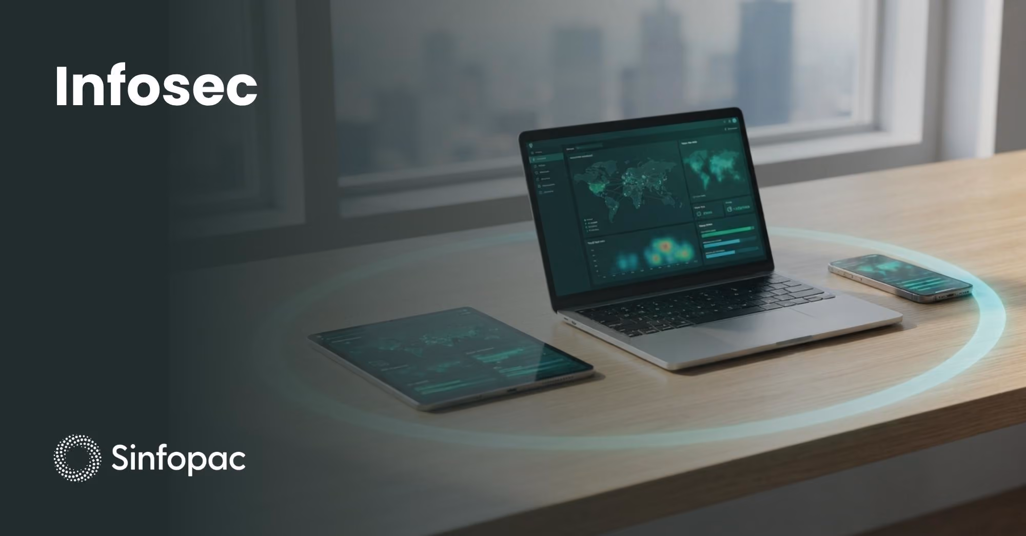 Equipos de oficina ordenados para representar la gestión unificada y el control de dispositivos