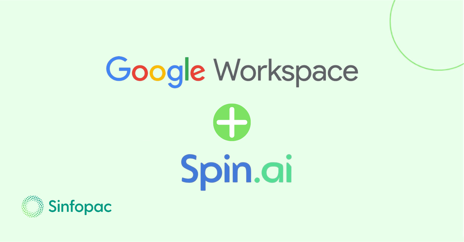 Diagrama conceptual de integración entre Google Workspace y SpinOne para protección de datos en la nube.