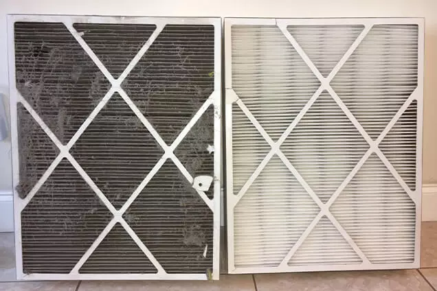 air filter before and after changing