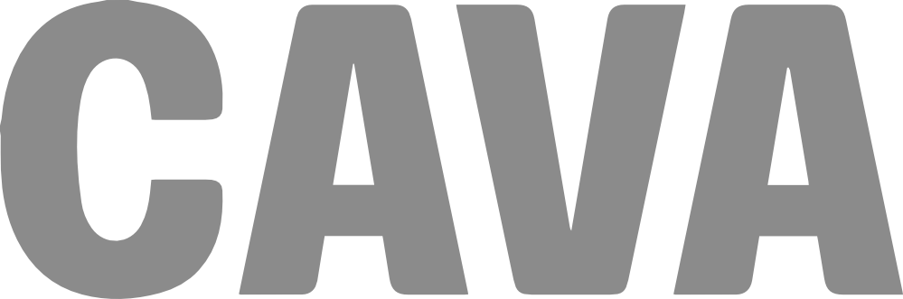 CAVA brand logo text in large bold uppercase letters in gray.