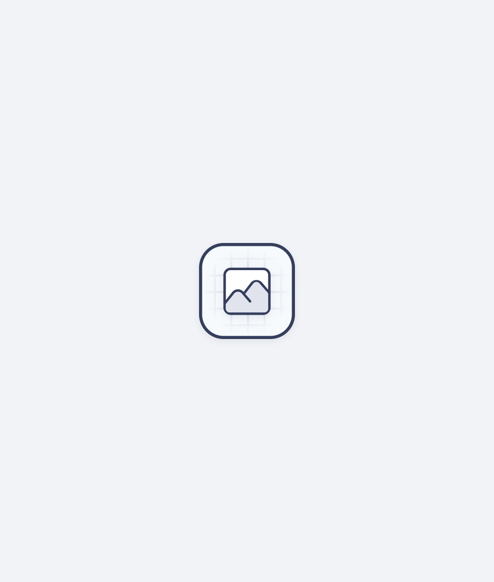 Placeholder icon of a photo with mountains on a light gray grid background.