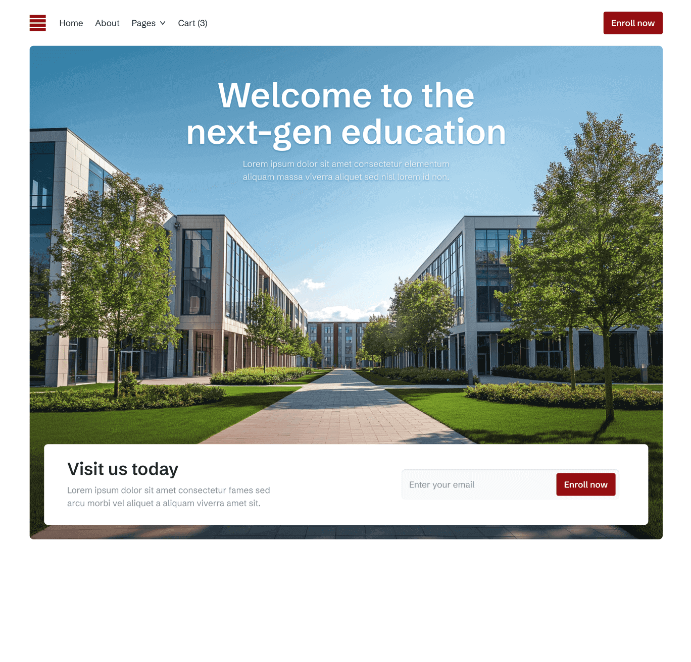 Hero Home V2 Eduhub University Webflow Template | BRIX Template
