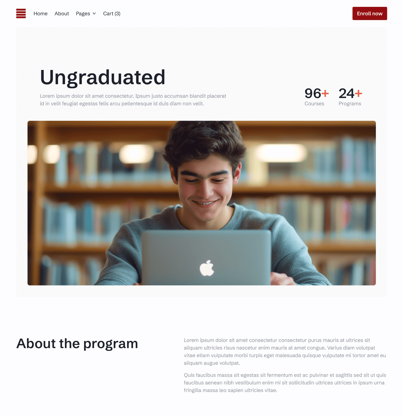 Main Academics Single Eduhub University Webflow Template | BRIX Template
