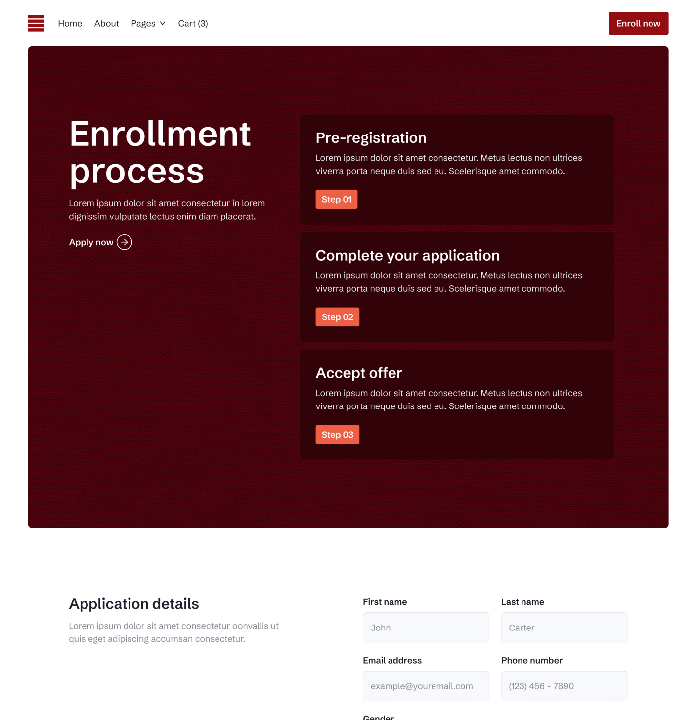 Main Enrollment Eduhub University Webflow Template | BRIX Template

