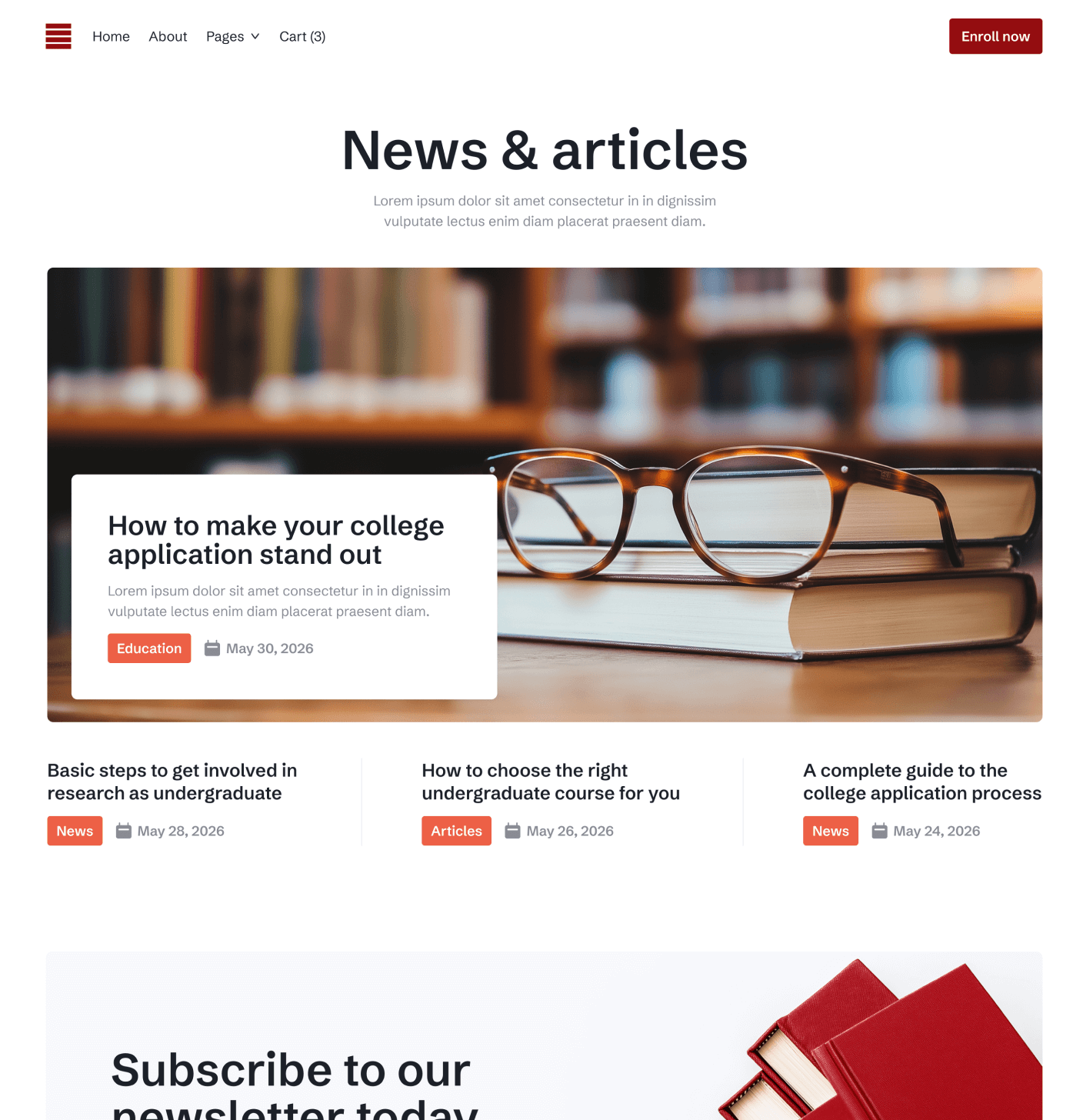 Main Blog V1 Eduhub University Webflow Template | BRIX Template
