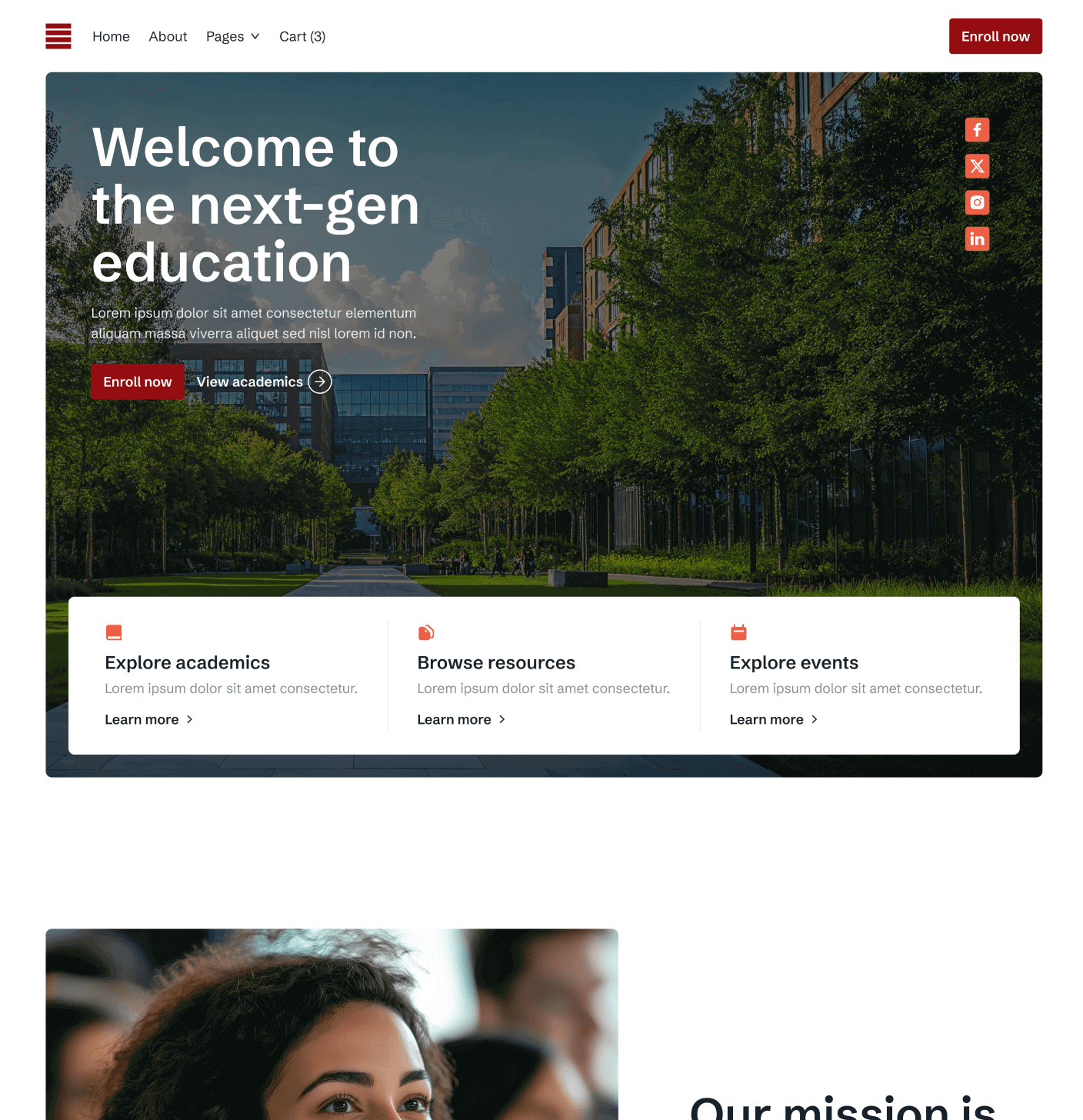 Main Home V1 Eduhub University Webflow Template | BRIX Template
