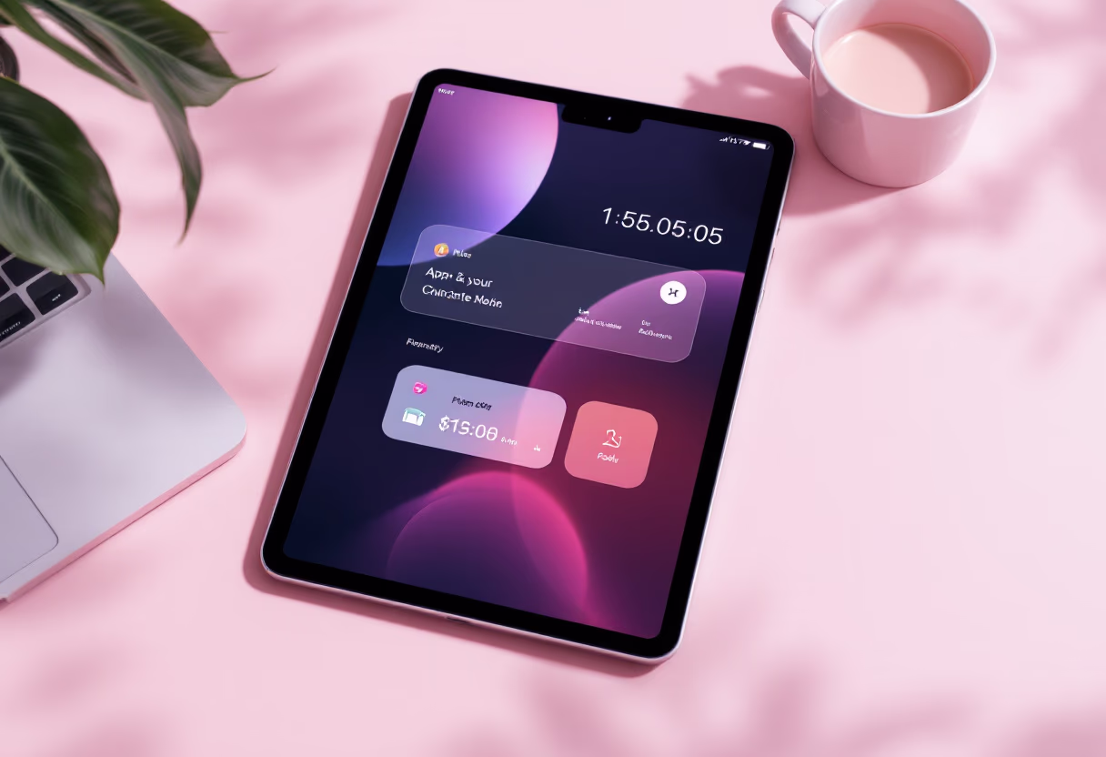 image of tech device with app interface