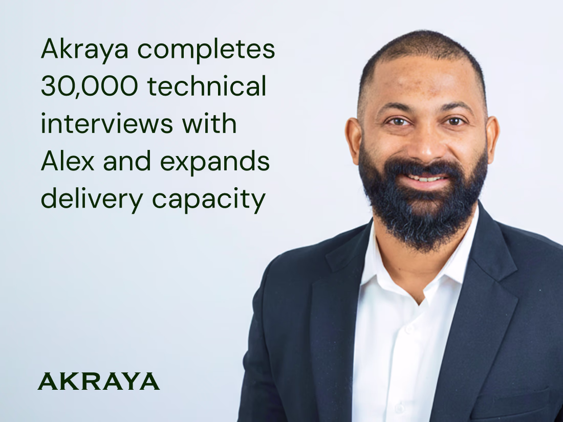 Akraya completes 30,000 technical interviews with Alex and expands delivery capacity