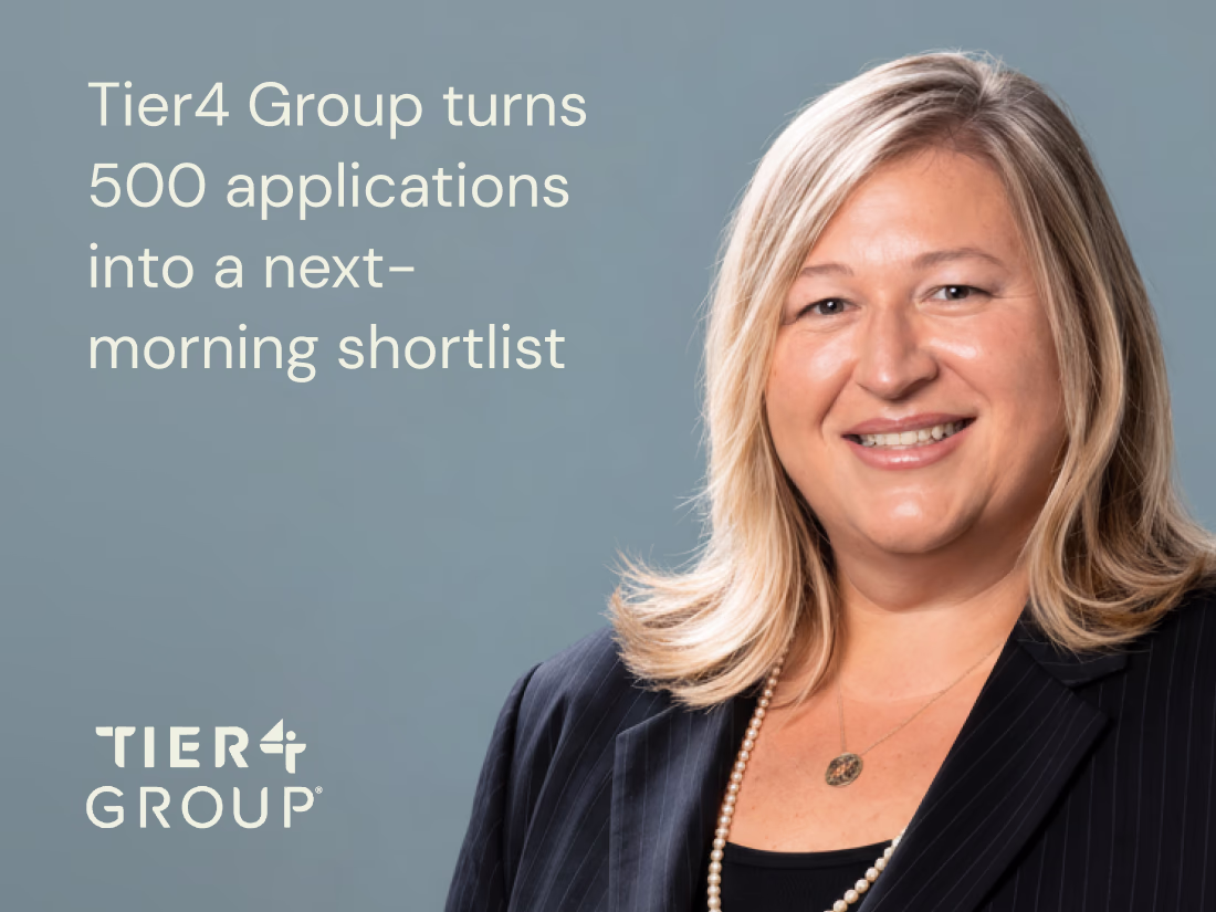 Tier4 Group turns 500 applications into a next-morning shortlist