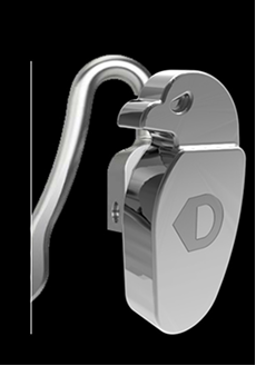 A technical schematic detailing the precision components of DRK eyewear, highlighting the unbelievably detailed bird-shaped nose pads and lenses precisely fixed with miniature screws.