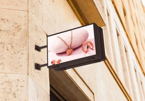 Banner LED Stopper, pantalla LED exterior tipo banderola en fachada
