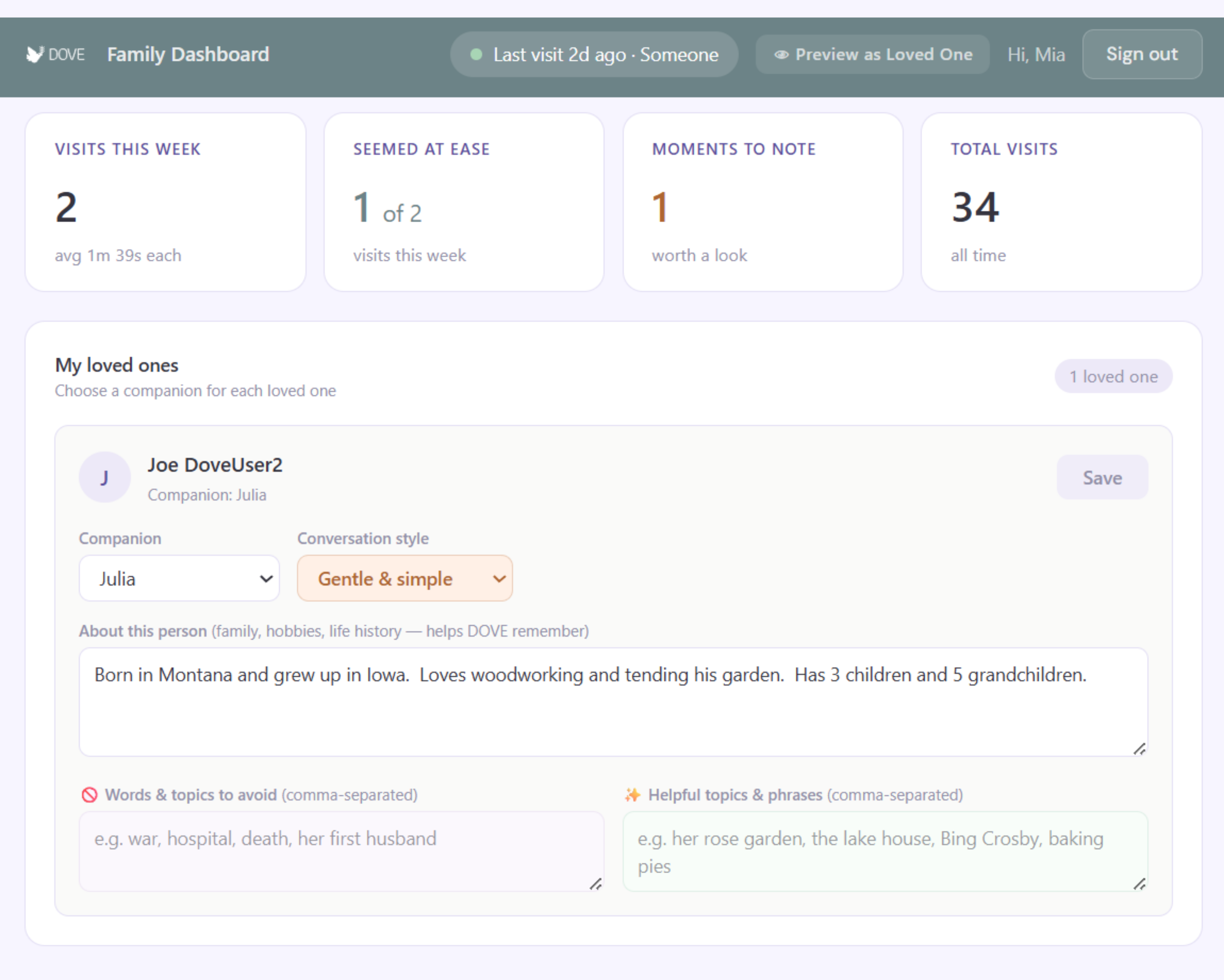 App screen