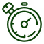 Green stopwatch icon with a dial showing time measurement.
