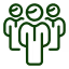 Icon of four people standing together representing a work group or team.