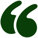 Green quotation marks symbol facing left.
