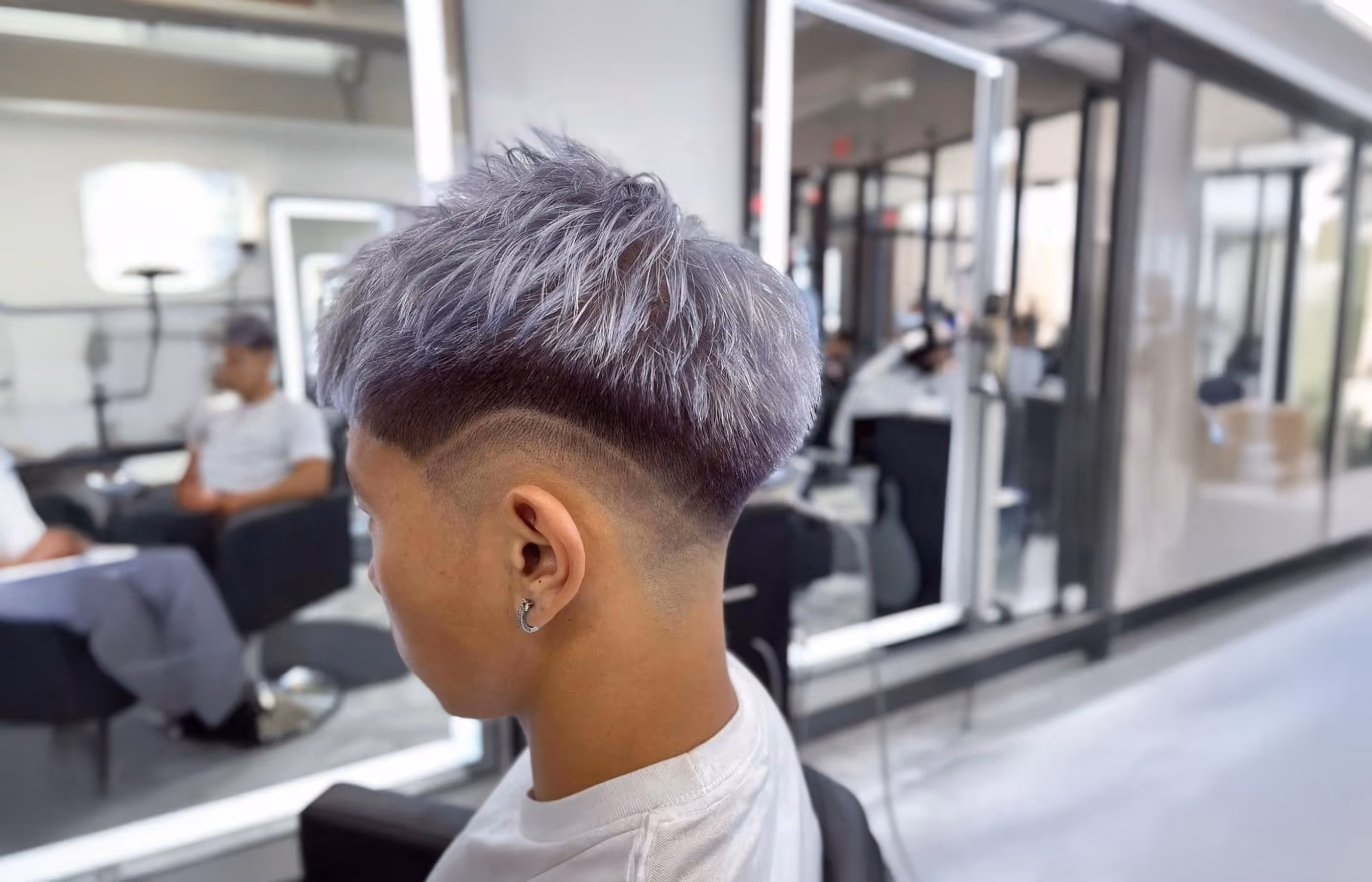 Professional custom fade haircut at Beleza Hair Studio Katy TX