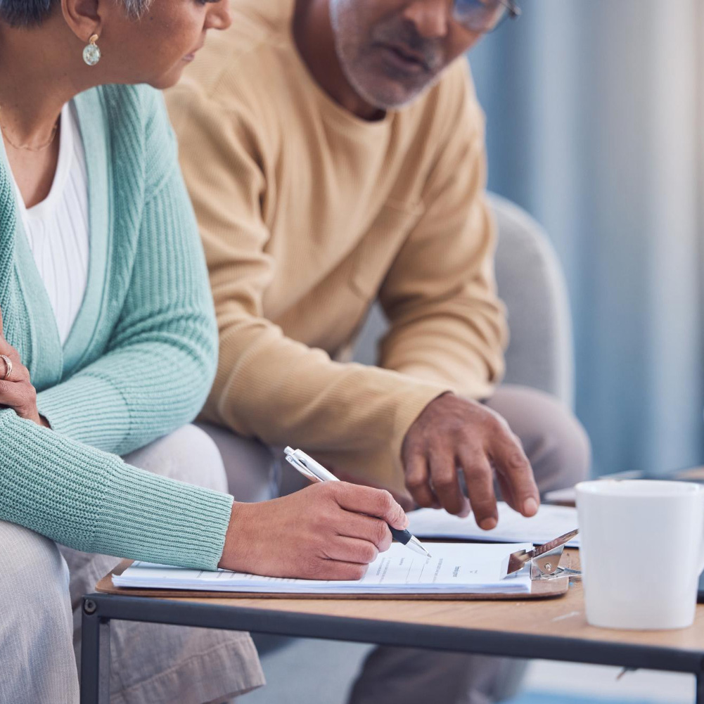 Couple making a decision to give in the future