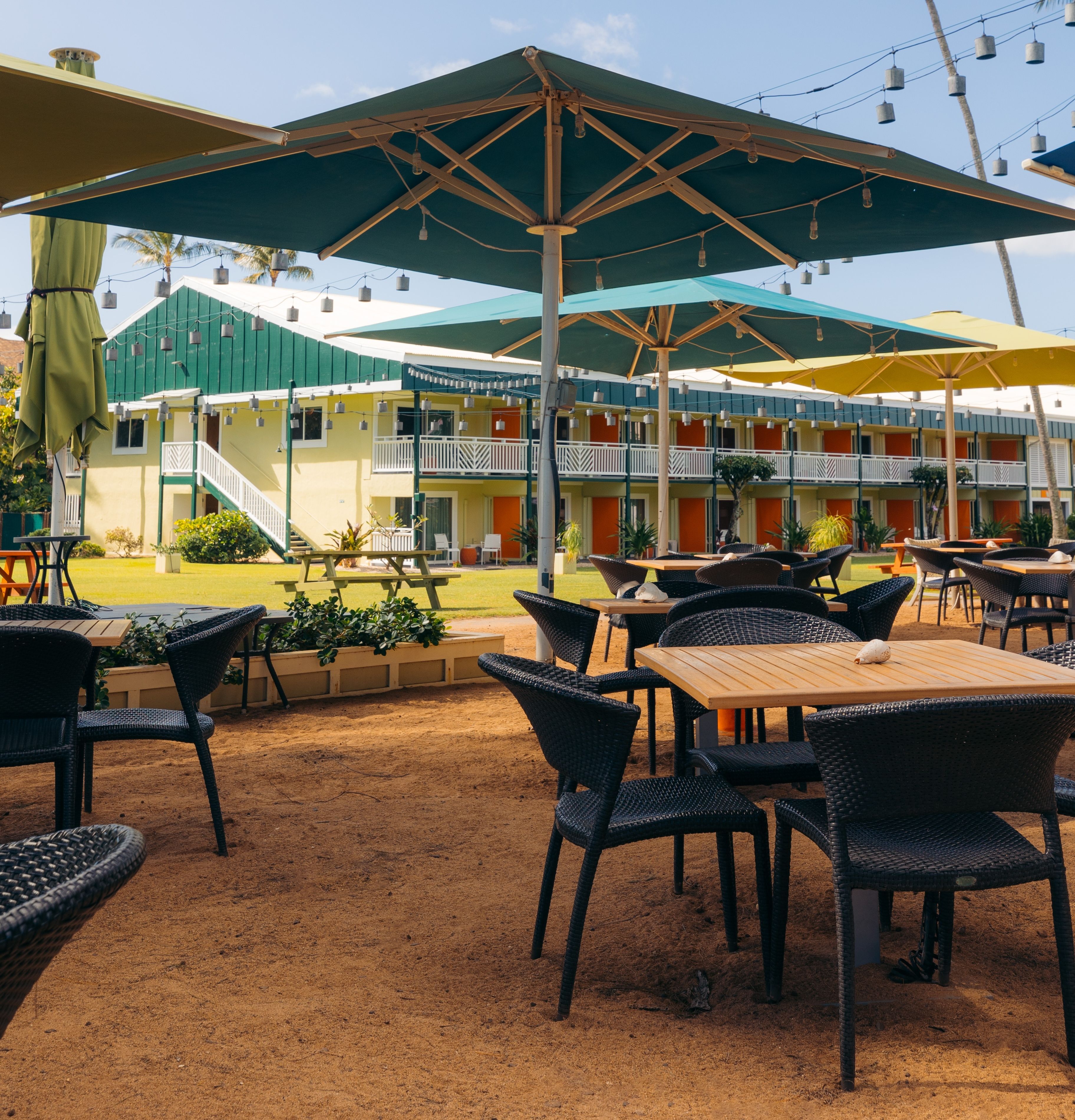 Lava Lava Beach Club dining in the sand