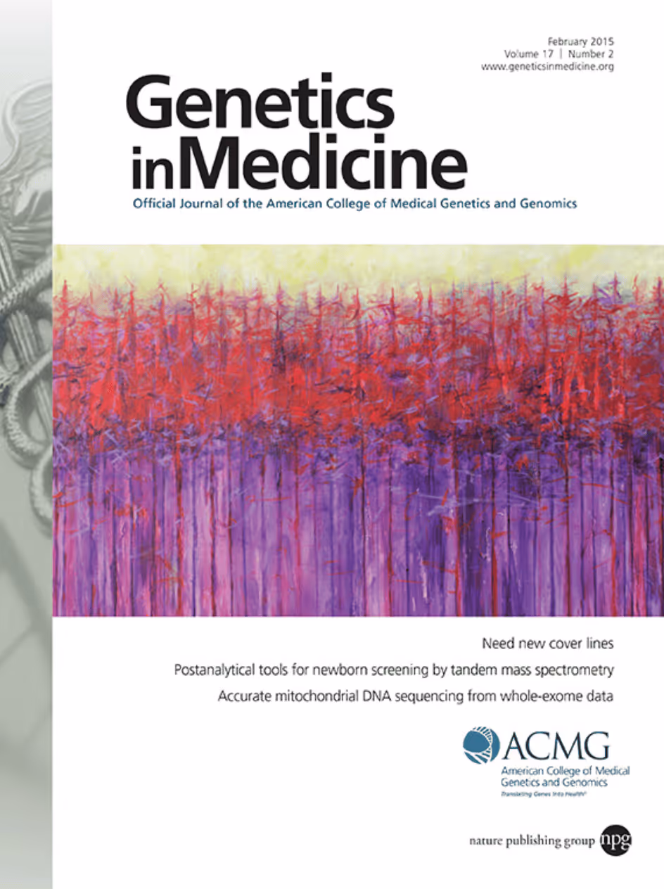 Cover of July 2014 issue of Genetics in Medicine